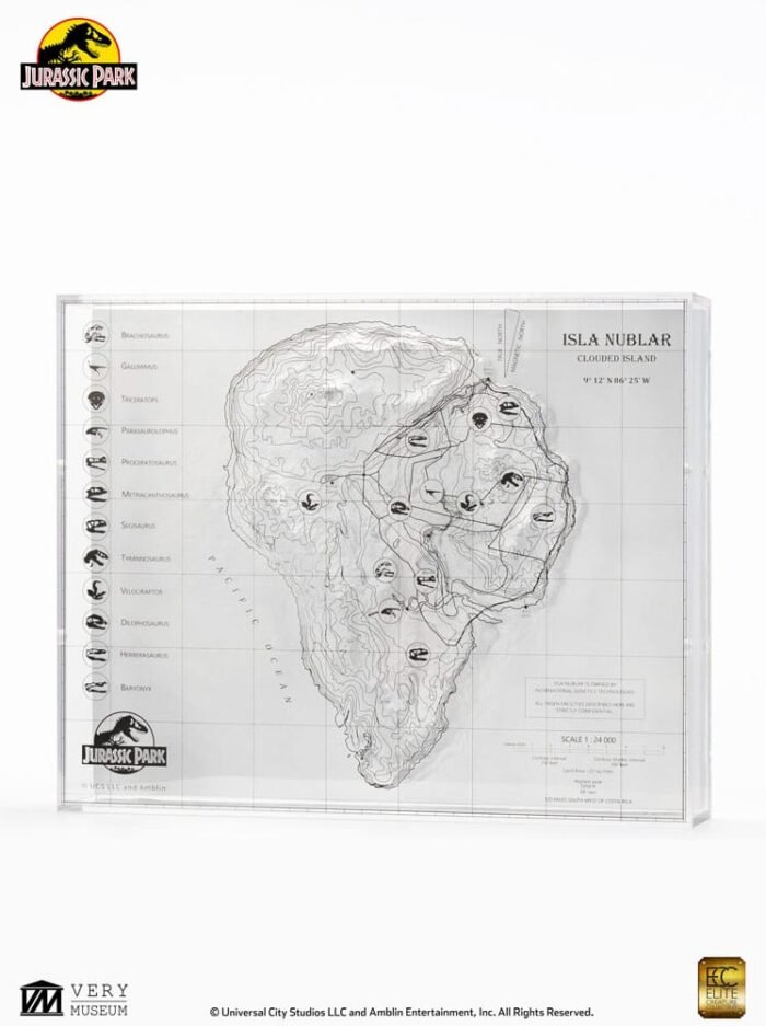 Mapa topográfico Isla Nublar Jurassic Park Elite Creature