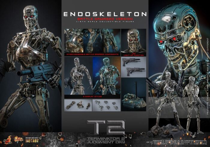 Endoesqueleto Terminator 2 Battle Damaged Version 1:6 Hot Toys - Imagen 9