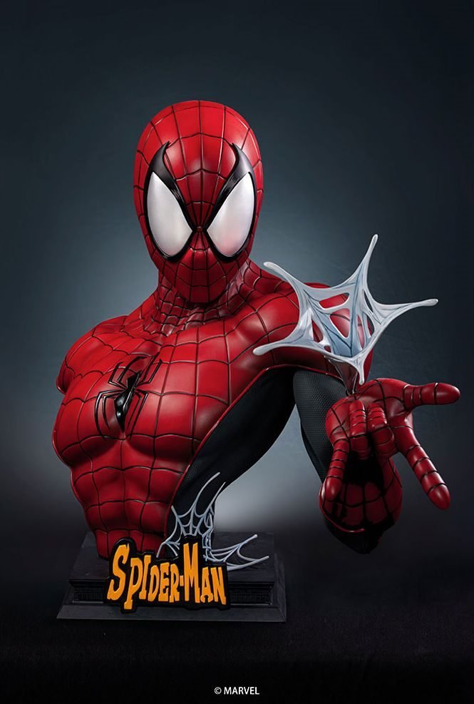 Spiderman Life Size Bust Black Red 1:1 Queen Studios