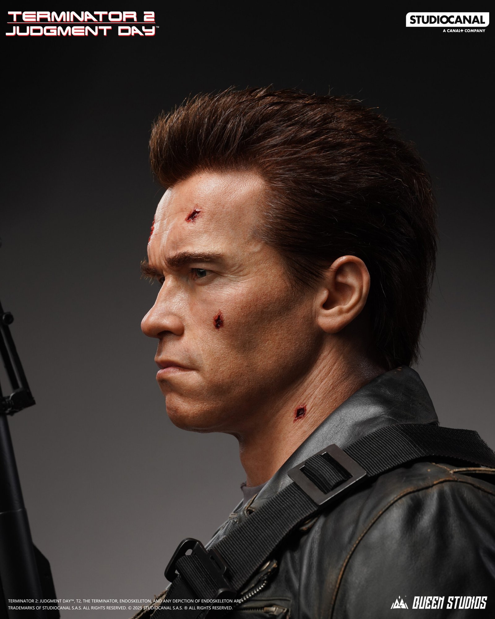 Terminator T-800 Battle Damaged Life Size Bust 1:1 Queen Studios - Imagen 6